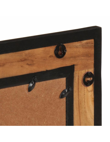 Set Mobili da Bagno 2 pz in Ferro e Legno Massello di Acacia