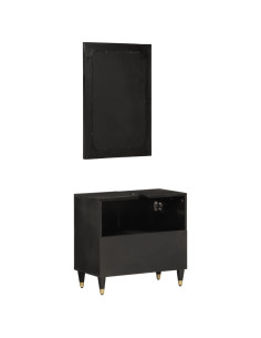 Set Mobili da Bagno 2pz in Legno Massello di Mango 2