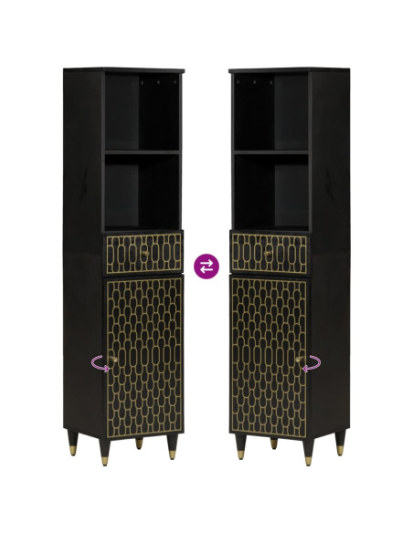 Set Mobili da Bagno 3pz in Legno Massello di Mango