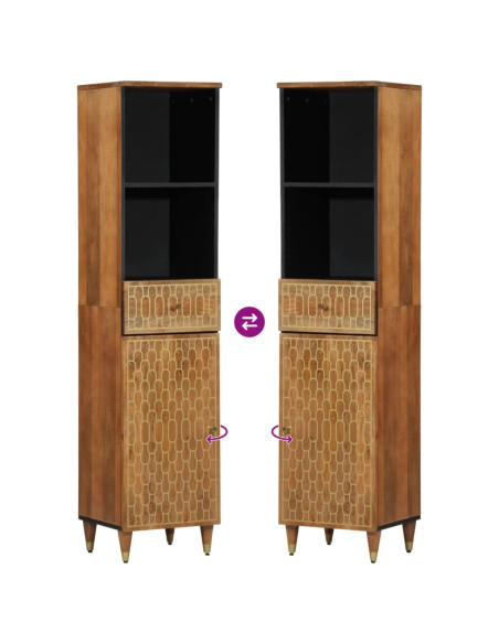 Set Mobili da Bagno 3pz in Legno Massello di Mango