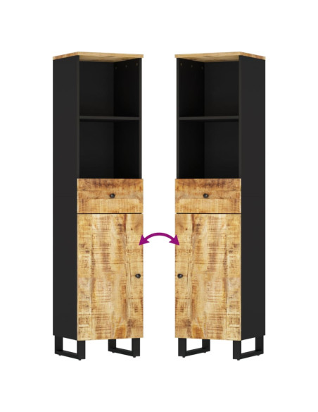 Set Mobili da Bagno 3pz in Legno Massello di Mango