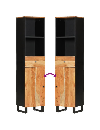 Set Mobili da Bagno 3pz in Legno Massello di Acacia