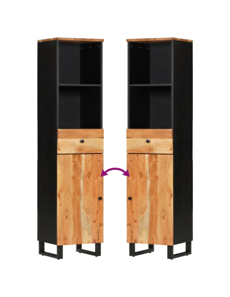 Set Mobili da Bagno 3pz in Legno Massello di Acacia