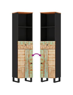 Set Mobili da Bagno 3 pz in Legno Massello di Recupero 2