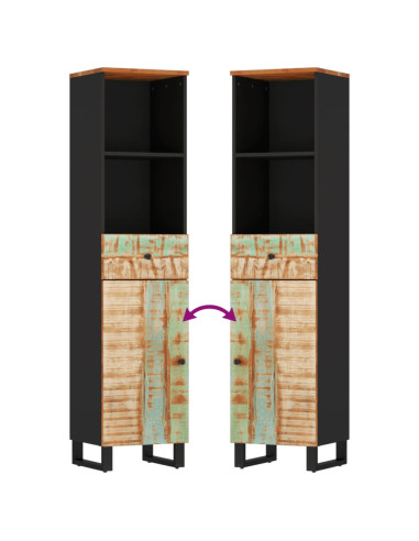 Set Mobili da Bagno 3 pz in Legno Massello di Recupero