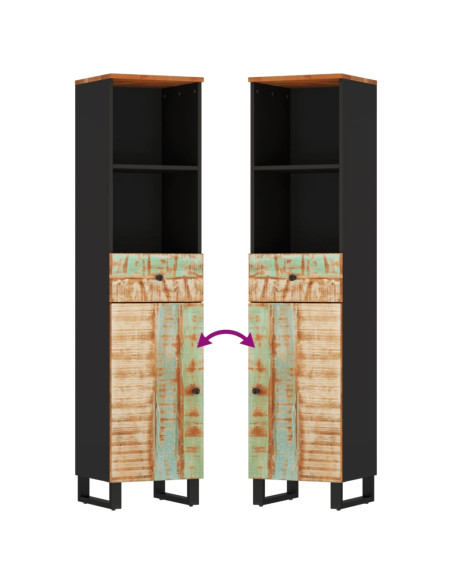 Set Mobili da Bagno 3 pz in Legno Massello di Recupero