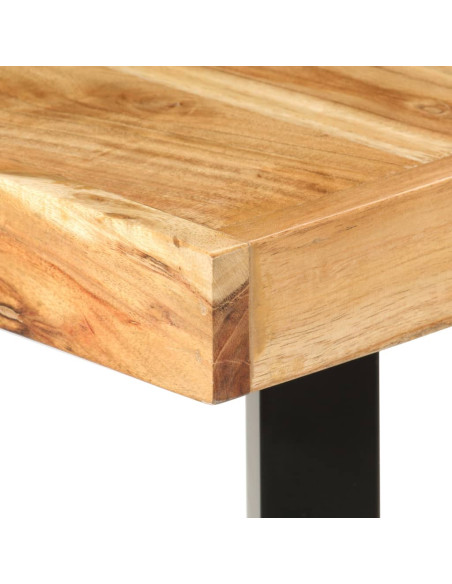 Set per Bar 9 pz in Legno Massello di Acacia e Vera Pelle