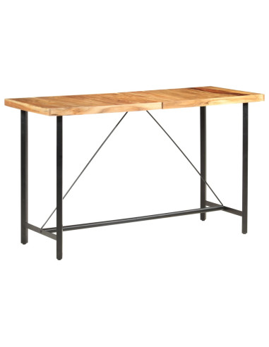 Set per Bar 9 pz in Legno Massello di Acacia e Vera Pelle