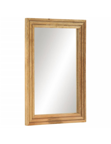 Specchio da Bagno 50x70 cm in Legno Grezzo di Mango e Vetro