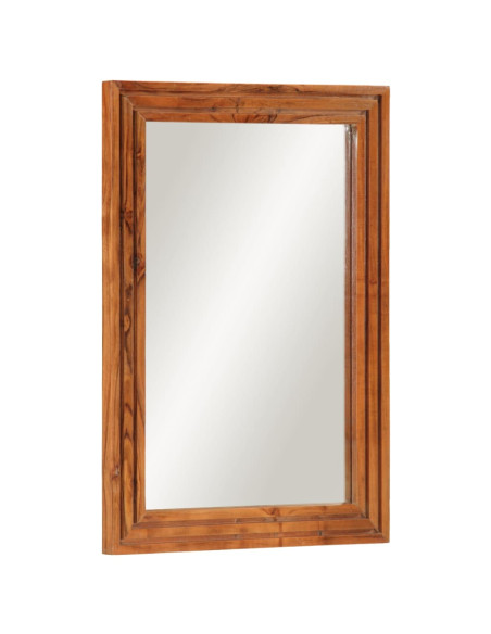Specchio da Bagno 50x70 cm in Legno Massello di Acacia e Vetro