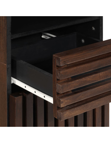 Credenza Marrone 38x34x160 cm in Legno Massello di Mango