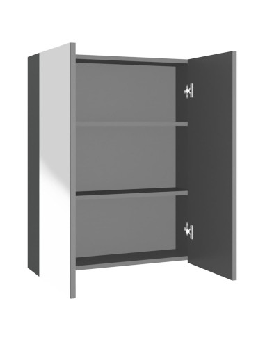 Armadietto a Specchio per Bagno 60x15x75 cm MDF Antracite