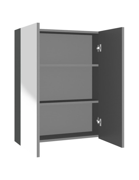 Armadietto a Specchio per Bagno 60x15x75 cm MDF Antracite