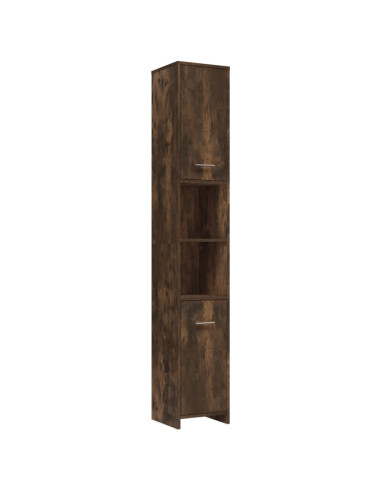 Set Mobili da Bagno 4 pz Rovere Fumo in Legno Multistrato