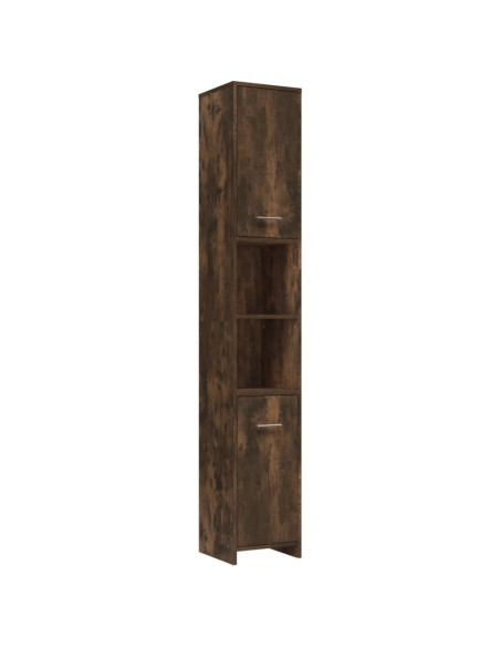 Set Mobili da Bagno 4 pz Rovere Fumo in Legno Multistrato