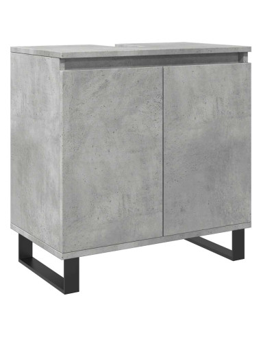 Armadietto da Bagno Grigio Cemento 58x33x60cm in Truciolato