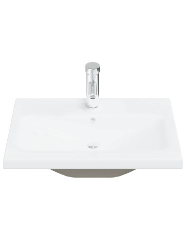 Set Mobili da Bagno 5 pz Grigio Cemento in Legno Multistrato