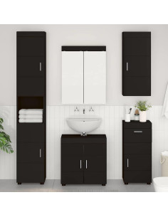 Armadio da bagno a muro con porta TULUM Nero 37 x 24,5 x 86 cm