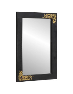 Specchio da bagno con specchio Nero e Argento 70 x 50 x 2,5 cm