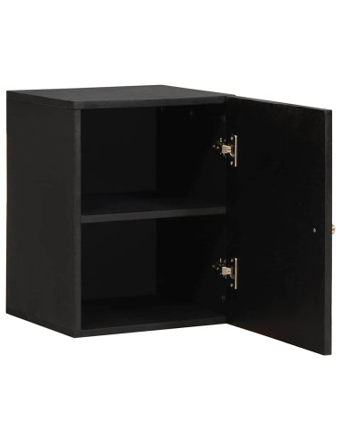 Armadietto a muro Nero 38 x 33 x 48 cm Legno di mango massello