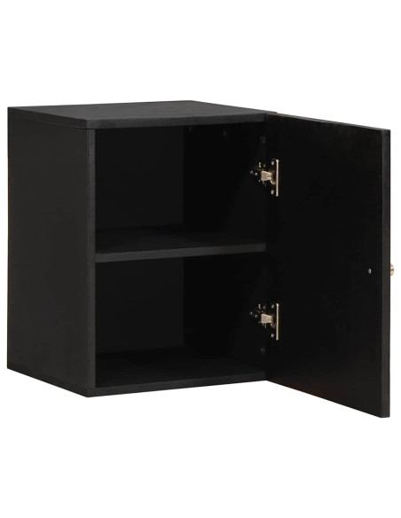Armadietto a muro Nero 38 x 33 x 48 cm Legno di mango massello