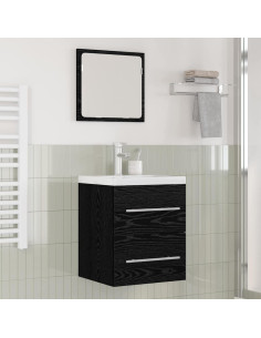 Armadio per Lavabo da Bagno Rovere Nero 41 x 38,5 x 48 cm
