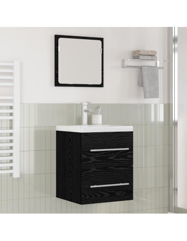 Armadio per Lavabo da Bagno Rovere Nero 41 x 38,5 x 48 cm