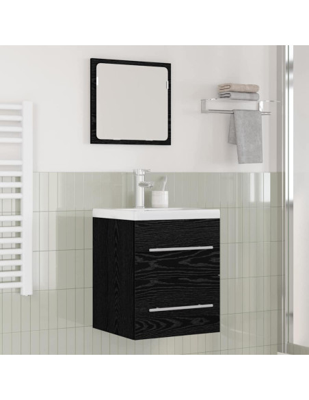 Armadio per Lavabo da Bagno Rovere Nero 41 x 38,5 x 48 cm