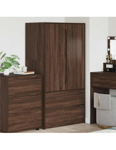 Mobile da Bagno con cassetto Rovere Marrone 79,5 x 49 x 156 cm