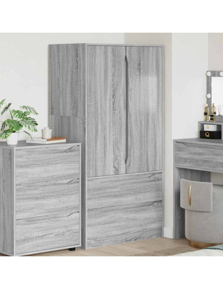 Mobile da Bagno con cassetto Grigio Sonoma 79,5 x 49 x 156 cm