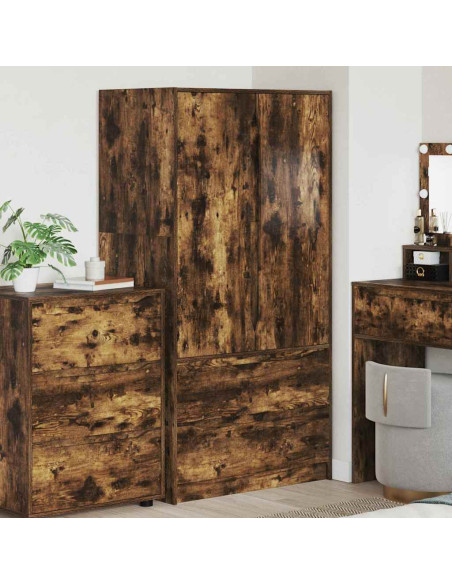 Mobile da Bagno con cassetto Rovere fumé 79,5 x 49 x 156 cm