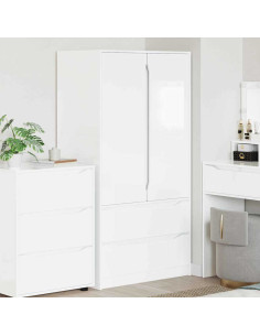 Mobile da Bagno con cassetto Bianco Lucido 79,5 x 49 x 156 cm