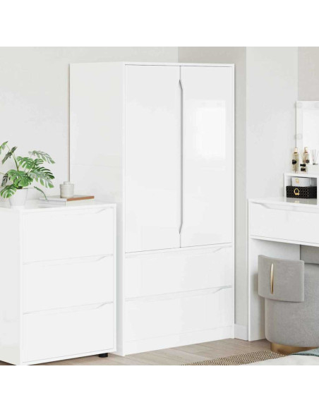 Mobile da Bagno con cassetto Bianco Lucido 79,5 x 49 x 156 cm