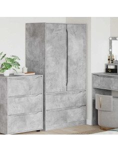 Mobile da Bagno con cassetto Grigio cemento 79,5 x 49 x 156 cm