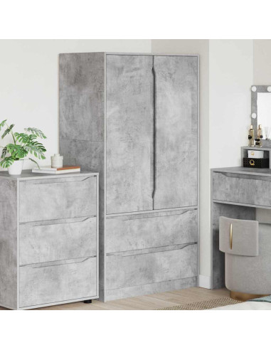 Mobile da Bagno con cassetto Grigio cemento 79,5 x 49 x 156 cm