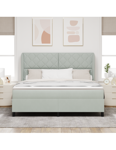 Letto a molle Grigio chiaro 200 x 180 cm Poliestere