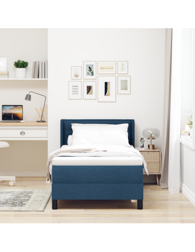 Letto a molle con materasso Blu 200 x 100 cm Poliestere