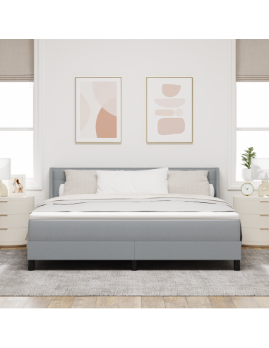 Letto a molle Grigio chiaro 200 x 180 cm Poliestere