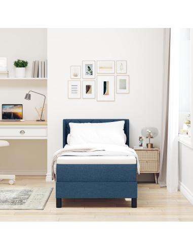 Letto a molle con materasso Blu 200 x 80 cm Poliestere