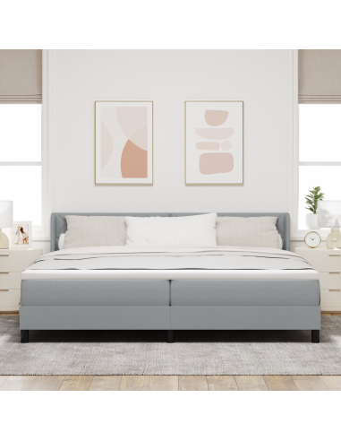 Letto a molle Grigio chiaro 200 x 200 cm Poliestere