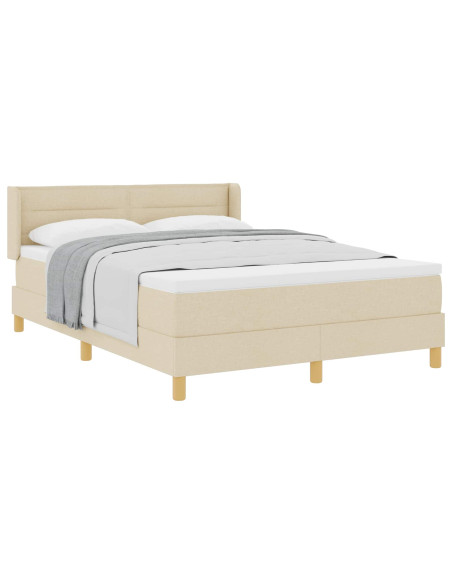 Letto a molle con materasso Crema 200 x 140 cm Poliestere