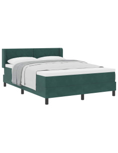 Letto a molle con materasso Verde Scuro 200 x 140 cm Poliestere 2