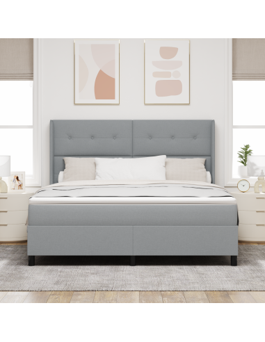 Letto a molle con materasso Grigio chiaro 180 x 200 cm Tessuto