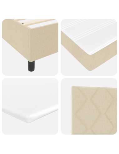 Letto a molle con materasso Crema 80 x 200 cm Tessuto