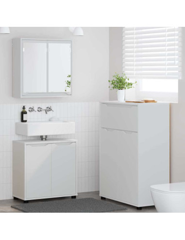 Set di mobili per il bagno 3 pcs Bianco Legno multistrato