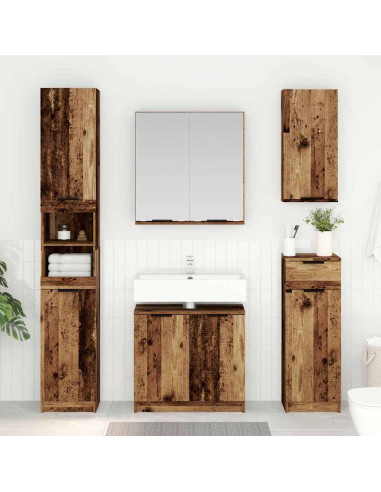 Set di Armadi da Bagno Legno vecchio Legno multistrato