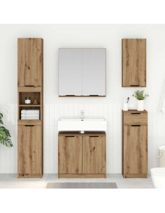 Set di Armadi da Bagno Rovere artigianale Legno multistrato