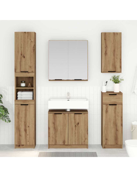 Set di Armadi da Bagno Rovere artigianale Legno multistrato