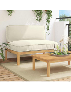 Set di divani Crema 120 x 92 x 69 cm Legno di Acacia Massello