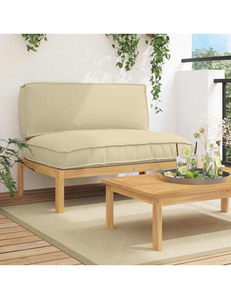 Set di divani Beige 120 x 92 x 69 cm Legno di Acacia Massello